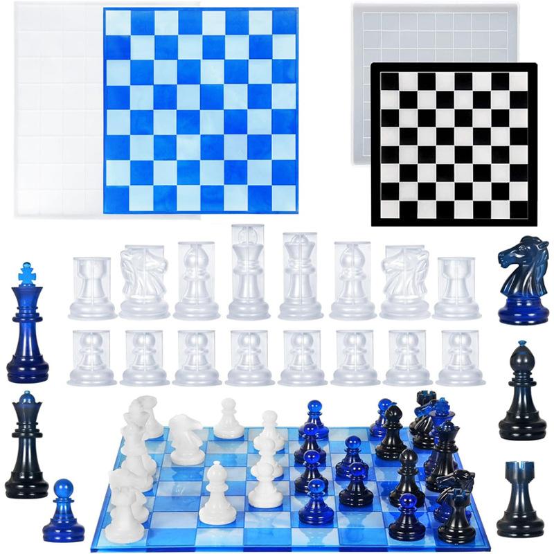 Resin Chess Set Mold With Ches - 3D Printing With Silicone 评论和价格