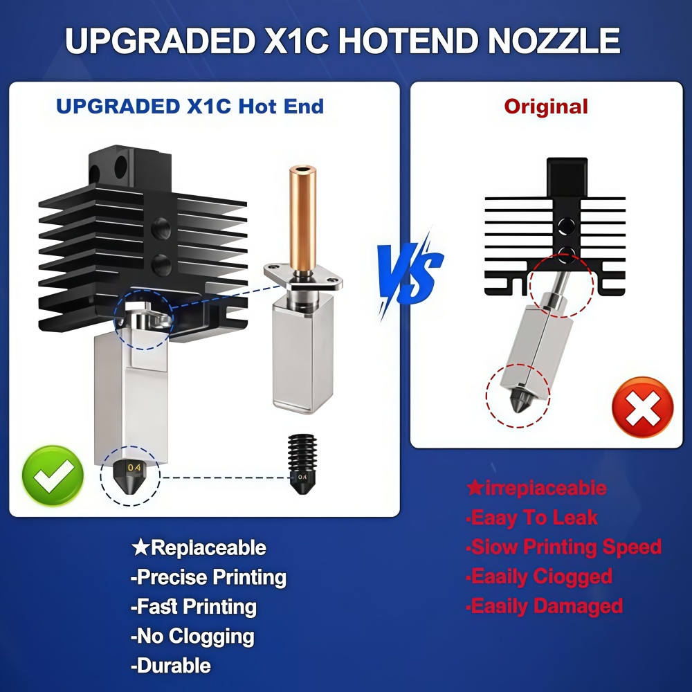 For Bamboo X1/X1C Hotend Kit,H - Nozzle 0.4Mm Hardened 评论和价格