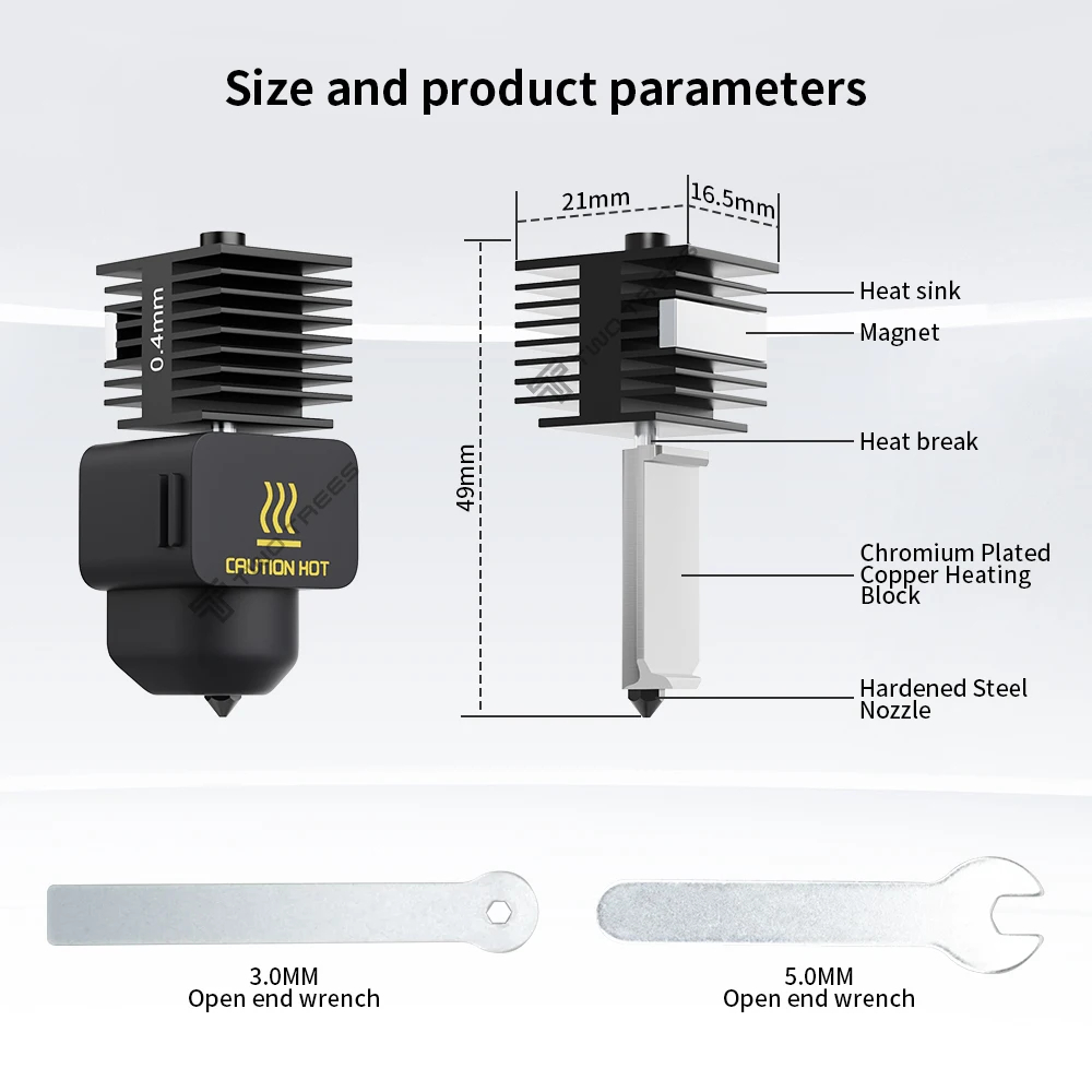 Upgrade Hotend Kit for Bambu L - Nozzle 0.4Mm Hardened 评论和价格