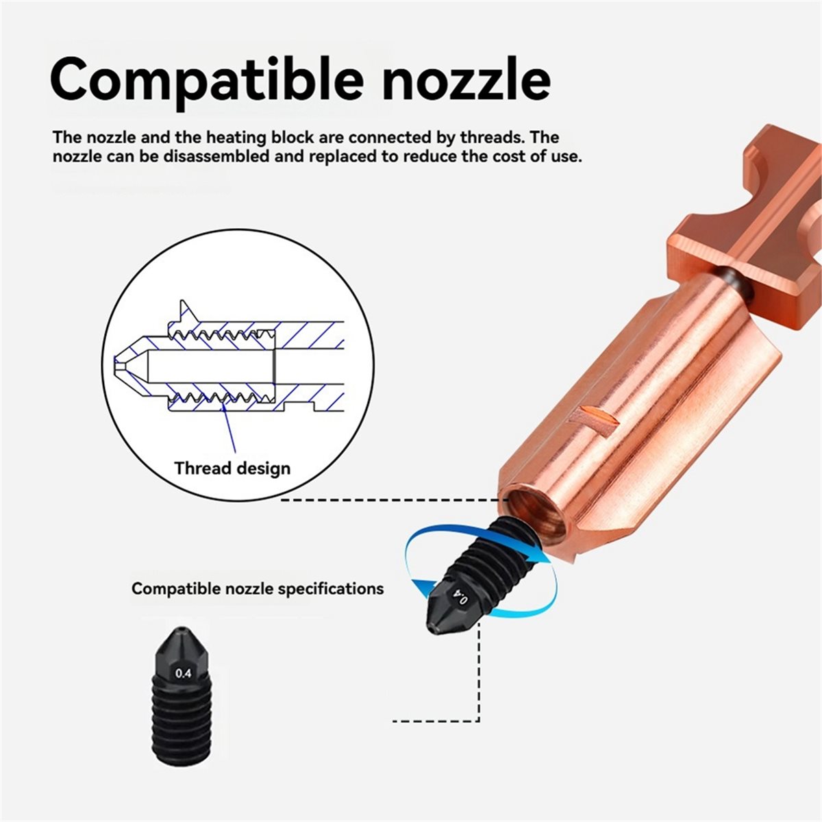 618 Mega Sale For Flashforge A - Nozzle 0.4Mm Hardened 评论和价格