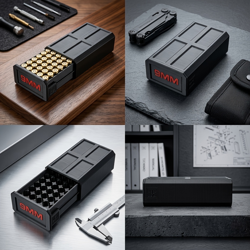 3D Printed 9mm Ammo Box, 50-Ro - 3D Printing Gif 评论和价格