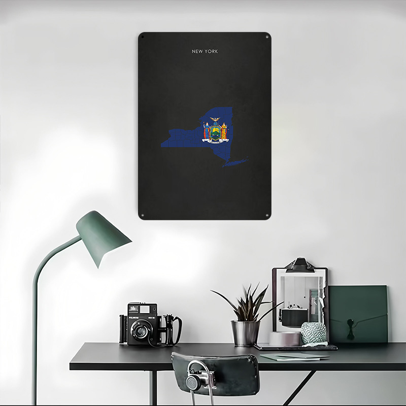 New York State Flag Map Poster - 3D Printing York 评论和价格