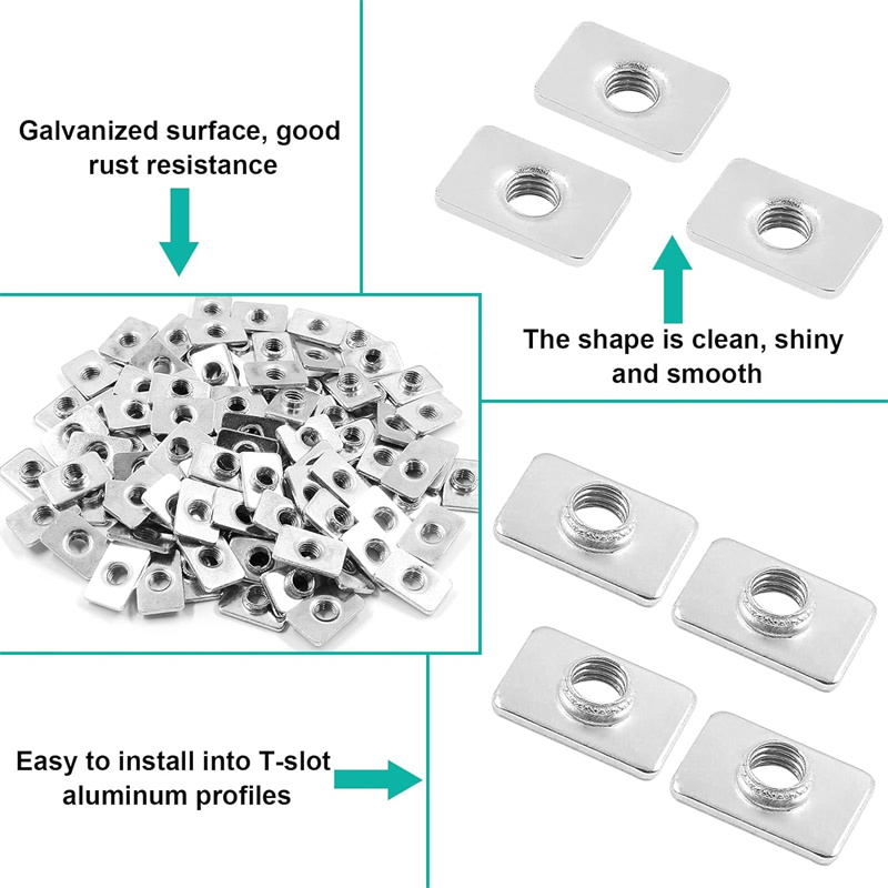 100pcs Flat Sliding T-Slot Nut - 3D Printer Enclosure Frame 评论和价格