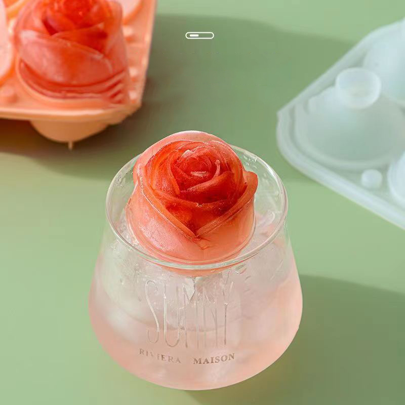 3D Rose Ice Molds 4 Holes Ice  - 3D Printing With Silicone 评论和价格
