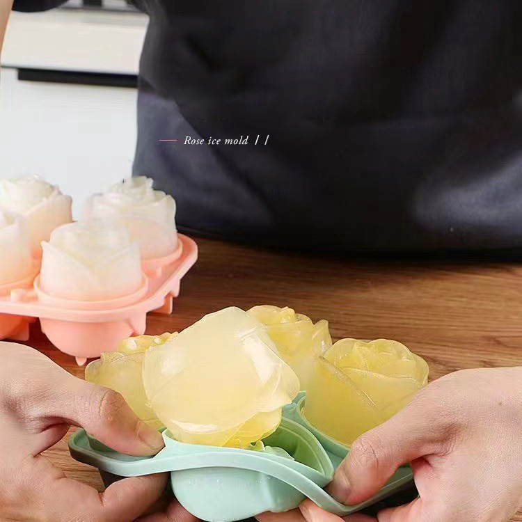 3D Rose Ice Molds 4 Holes Ice  - 3D Printing With Silicone 评论和价格