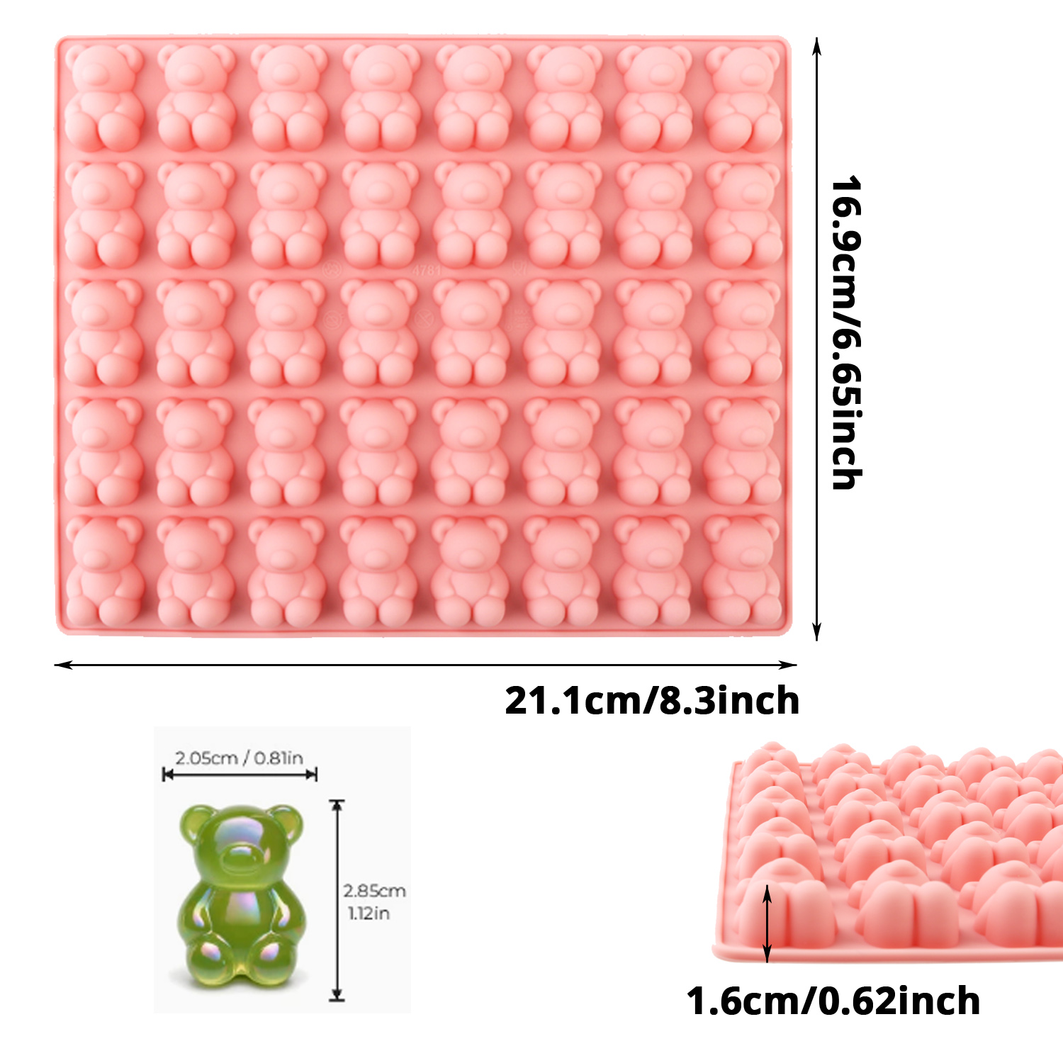 40-Cavity Bear-Shaped Silicone - 3D Printing With Silicone 评论和价格