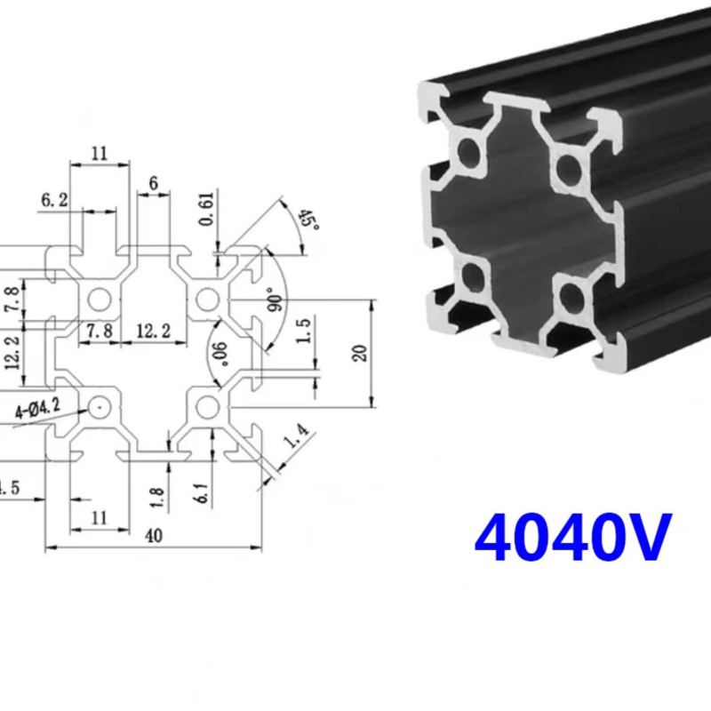 1PCS 4040 V-slot 4040V Black A - 3D Printer Enclosure Frame 评论和价格